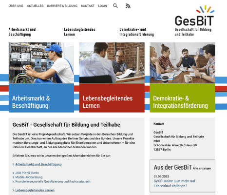 GesBIT Website Screenshot