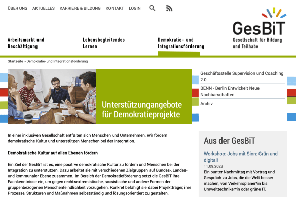 GesBIT Website Screenshot